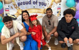 family together on graduation day