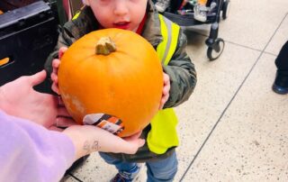 choosing our pumpkins