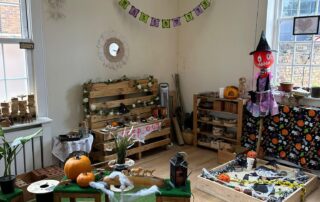 nursery all decorated for halloween