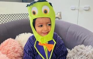 nursery child dressed as frankenstein