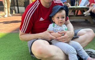 Dad and child together on Father's Day
