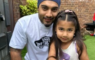 Daughter and Father outside on Father's Day