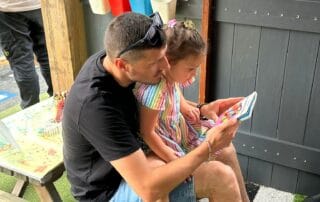 Father and Daughter reading a stroy on Father's Day